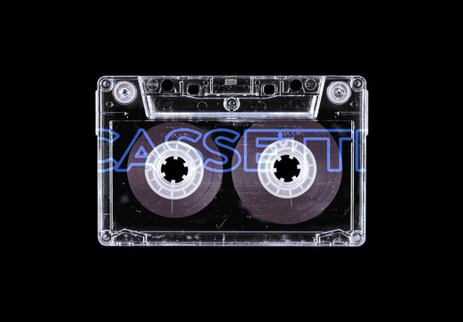 Cassette Tape Compact Case Audio Record Mockup Template