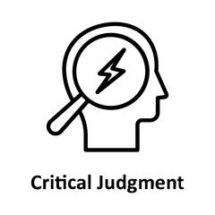 Brain, critical judgment Vector Icon Fully Editable

