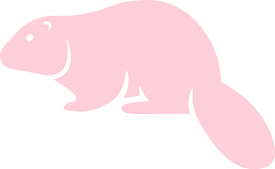 Beaver shape flat icon Cartoon animal silhouette