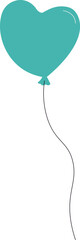 Heart shape helium balloon flat icon Children toy