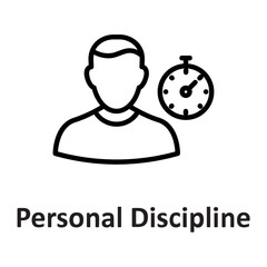 Chronometer, personal discipline Vector Icon which can easily modify or edit

