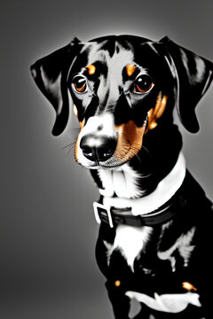 A portrait of a Dachshund dog. Generative AI
