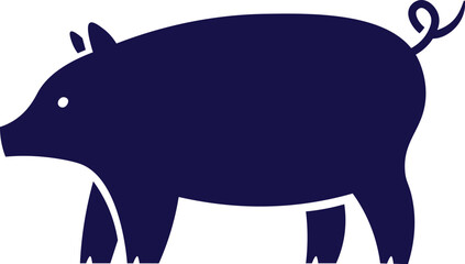 Pig shape flat icon Cartoon animal silhouette