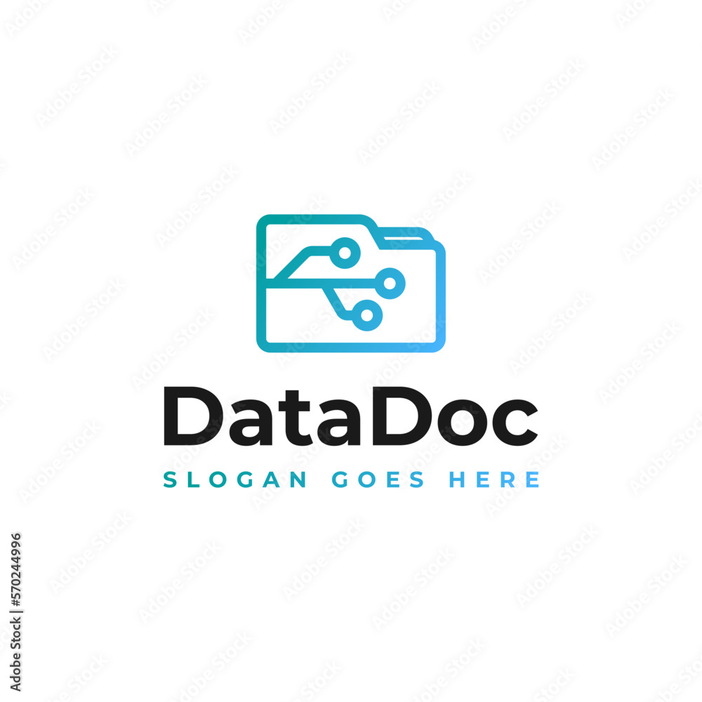 Poster vector logo illustration of data document