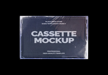 Cassette Tape Compact Case Audio Record Mockup Template