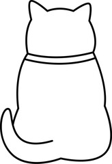 Cute kitten back line icon art Small cat