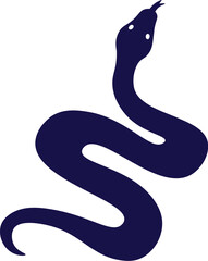 Snake shape flat icon Cartoon animal silhouette