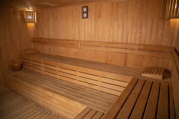 Fototapeta na wymiar wooden sauna of a resort