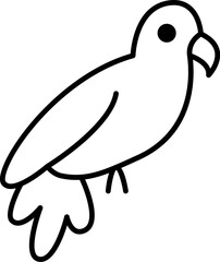 Cute parrot line icon art Small pet
