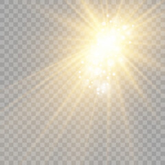 Vector transparent sunlight special lens flare light effect. Bright beautiful star. Light from the rays.	