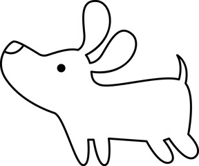 Cute small puppy line icon art Pet