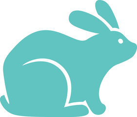 Rabbit shape flat icon Cartoon animal silhouette