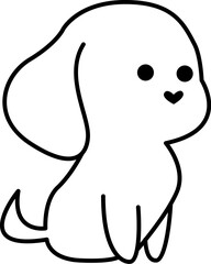 Cute small puppy line icon art Pet