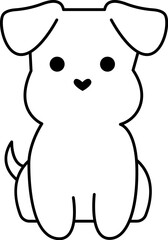 Fototapeta na wymiar Cute small puppy line icon art Pet