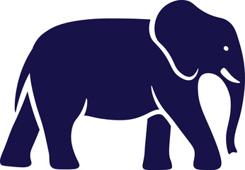 Elephant shape flat icon Cartoon animal silhouette