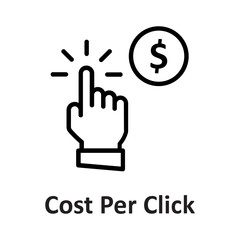 Business, cost per click Vector Icon

