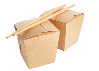 Wok paper boxes with chopsticks cut out - Powered by Adobe