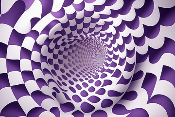 Abstract optical illusion tunnel background. AI generated.