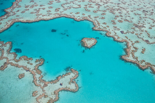 Great Barrier Reef With The Heart Reef