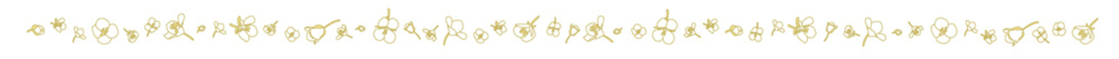 線画風ナノハナのたくさんの小花の飾り枠
