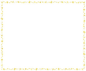 ゴールド系なナノハナのたくさんの小花な矩形の飾り枠
