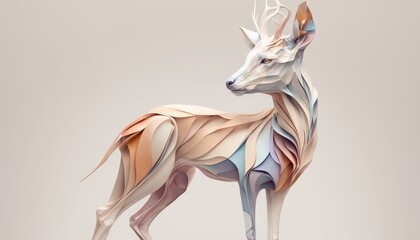 Obraz na płótnie Canvas Abstract animal Elk,Deer, gazelle-like creature illustration background in pastel colors generative ai.