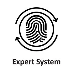 Expert system, fingerprint Vector Icon
