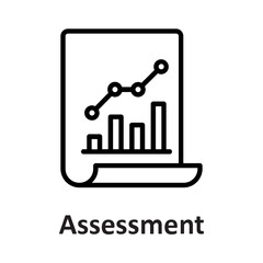 Assessment, bar graph Vector Icon

