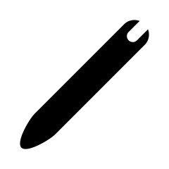 Pen or pencil icon. Device for creativity, drawing and writing. Modern black icon vector isolated on white background.
