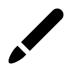 Pen or pencil icon. Device for creativity, drawing and writing. Modern black icon vector isolated on white background.