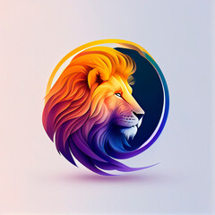 Lion logo color gradient