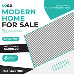 Real estate social media post bundle design, Modern Real Estate social media post Template, Real estate social media post web banner template design