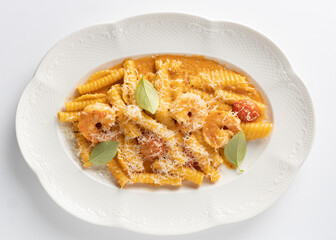 Naklejka premium italian pasta with various sauces on a plate