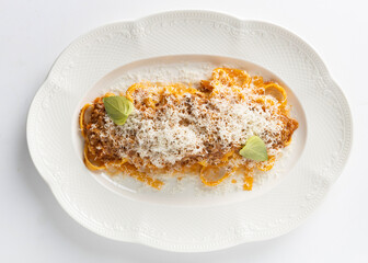 italian pasta with various sauces on a plate