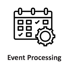 Calendar, cog Vector Icon

