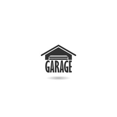 Car garage door icon with shadow