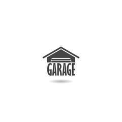 Car garage door icon with shadow