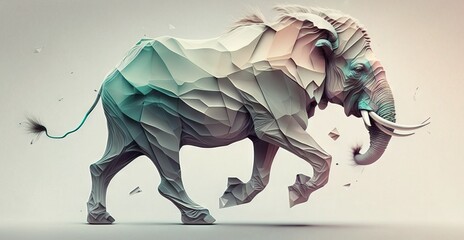Elephant animal abstract wallpaper in pastel colors generative ai 