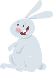 cartoon happy white rabbit or bunny animal character