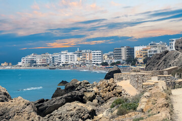 Promenade in the greek town Rhodes