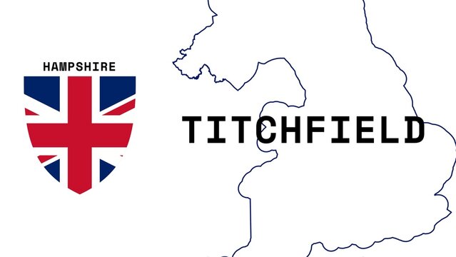 Titchfield: Illustration mit dem Ortsnamen der britischen Stadt Titchfield in der Region Hampshire
