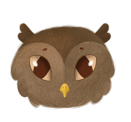 Owl face avatar icon. High resolution, 300dpi, transparent background. 
