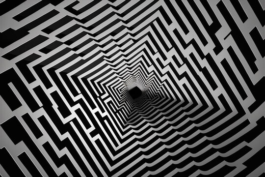 Surreal maze background 3D ai illustration