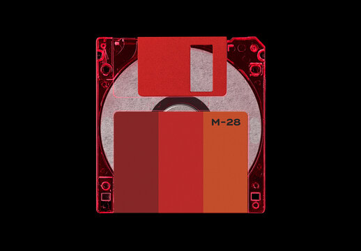 Floppy 3.5 inches Diskette Disk Case Mockup Template