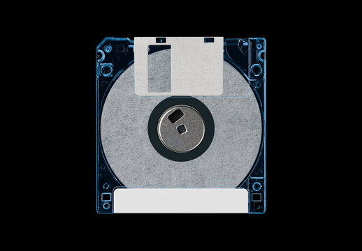 Floppy 3.5 inches Diskette Disk Case Mockup Template