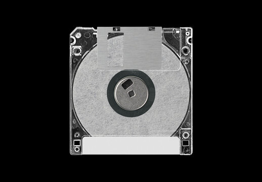 Floppy 3.5 inches Diskette Disk Case Mockup Template