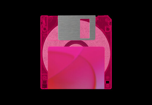Floppy 3.5 inches Diskette Disk Case Mockup Template