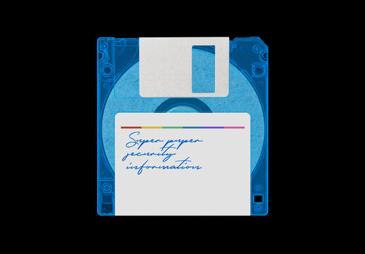 Floppy 3.5 inches Diskette Disk Case Mockup Template