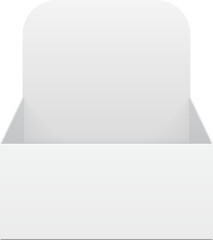 Mockup POS POI Cardboard Blank Empty Display Show Box Holder For Advertising Fliers, Leaflets, Products. Illustration Isolated On White Background. Mock Up Template Ready For Your Design. Vector EPS10