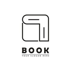 vector line shape book logo icon.